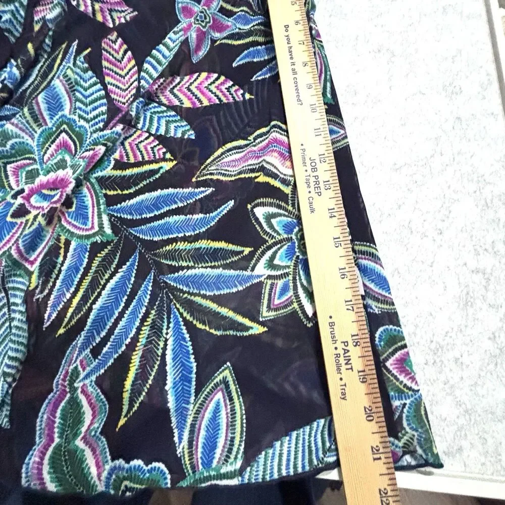 Cacique 1 Pc Swimdress Tropical Floral Women’s 40C Lightly Lined Plunge Swimsuit